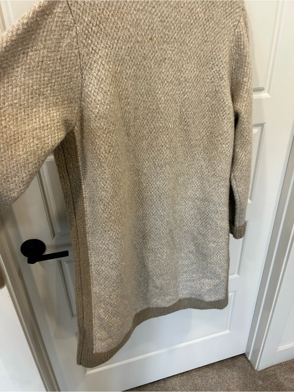 Anthropologie Taupe Knit Sherpa-Lined Open Cardigan Jacket xl